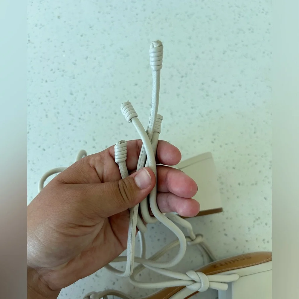 SCHUTZ strappy lace-up block heel sandals women’s 8 - Picture 4 of 7